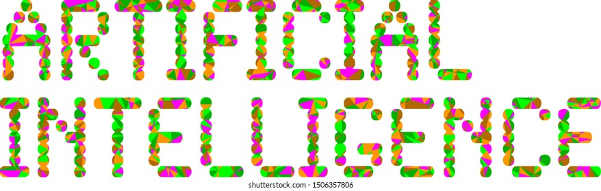 Artificial Intelligence (AI) phrase with colorful polygonal pattern on background