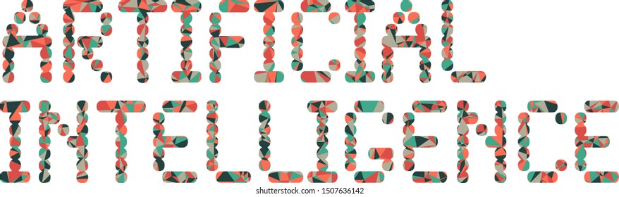 Artificial Intelligence (AI) phrase with colorful polygonal pattern on background