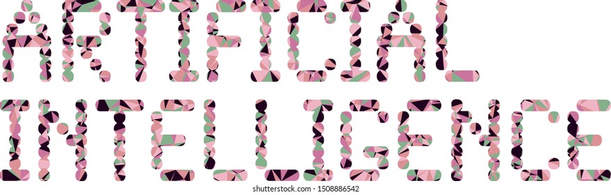 Artificial Intelligence (AI) phrase with colorful polygonal pattern on background