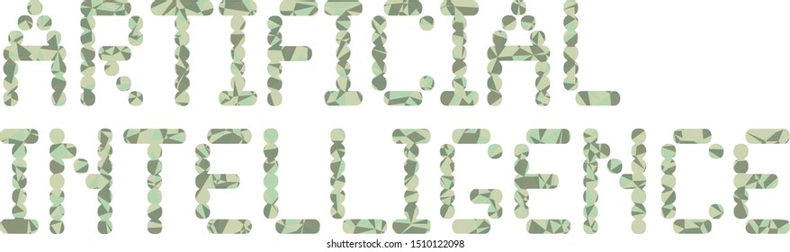 Artificial Intelligence (AI) phrase with colorful polygonal pattern on background