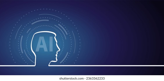 Pictograma de inteligencia artificial IA. Tecnología relacionada con inteligencia artificial, computadoras y sistemas inteligentes, gráficos de robots. Logo o símbolo generado por Vector ai. Icono técnico