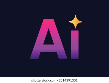 Pictograma de inteligencia artificial. Tecnología relacionada con la inteligencia artificial, computadoras y sistemas que son inteligentes, gráficos de robot. Vector ai generó logo o simbolo.