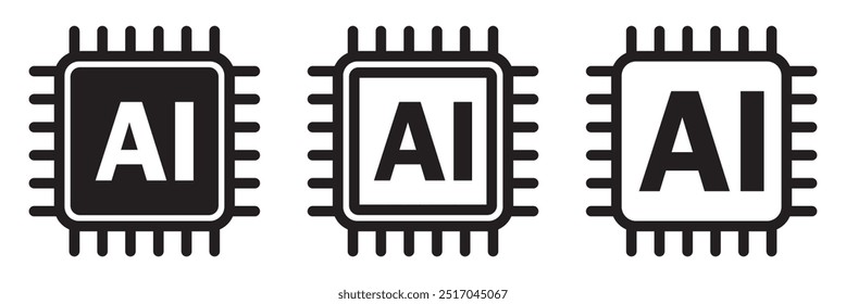 Pictograma de inteligencia artificial. Tecnología relacionada con la inteligencia artificial, computadoras y sistemas que son inteligentes, gráficos de robot. Vector ai generó logo o simbolo.