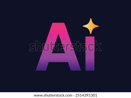 Artificial intelligence AI pictogram. Technology related to artificial intelligence, computers and systems that are intelligent, graphic of robot. Vector ai generated logo or symbol.