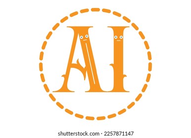 Artificial intelligence AI processor chip vector icon symbol for graphic design, logo, web site, social media, mobile app. ai logo best design.
