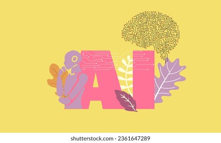 Artificial intelligence AI processor chip vector icon symbol for graphic design, logo, web site, social media.