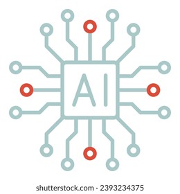 Artificial intelligence AI processor chip icon