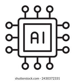 Artificial intelligence ai processor chip icon. vector illustration.