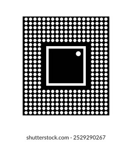 Artificial intelligence AI processor chip icon. Mini AI CPU icon. 