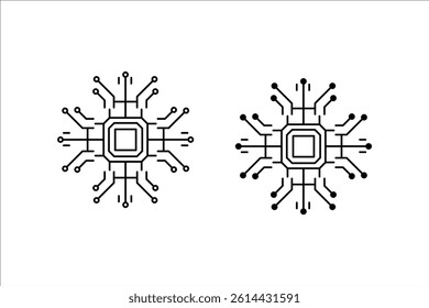 Artificial intelligence AI processor chip vector icon symbol. AI system icon illustration vector. stock vector. illustration. eps 10.