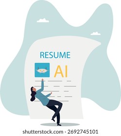 Artificial Intelligence AI replacement on human workforce, job or employment, AI candidate,about a man and his life.