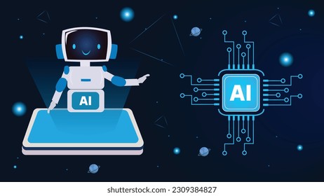 Artificial Intelligence (AI) Robot Illustration and Conceptual Abstraction 