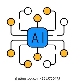 artificial intelligence ai scheme line icon vector. artificial intelligence ai scheme sign. isolated symbol illustration