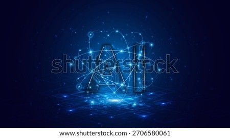 Artificial intelligence AI symbol, future advanced artificial intelligence technology circuit board concept
