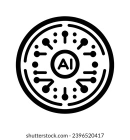 Artificial intelligence AI symbol icon isolated. Vector illustration