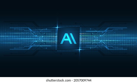 Artificial intelligence, AI Technology background Hi-tech innovation abstract background vector illustration
