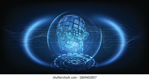 Artificial intelligence AI technology futuristic background.Vector illustrations.