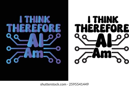 Artificial intelligence (AI) T-Shirt Design, Hand-Drawn Lettering Phrase, Calligraphy Graphic Typography, Handwritten Vector Sign, Perfect for Tees and More.