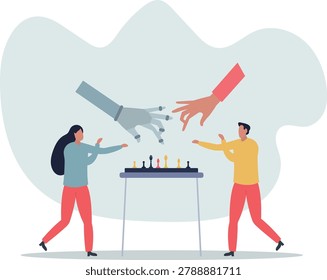 Artificial intelligence or AI usage for intellect games.life situation and activities.