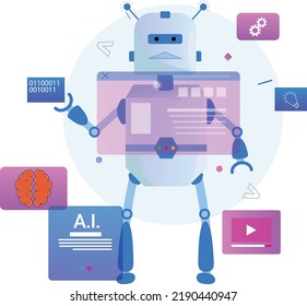 Artificial Intelligence AI Vector Graphic Illustration