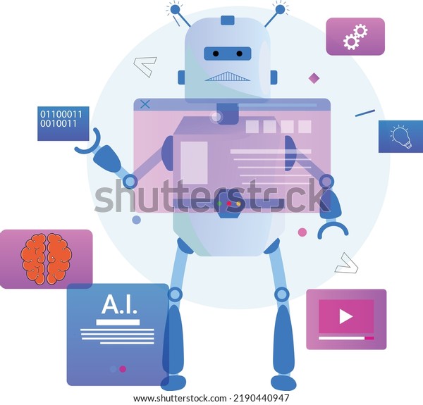 Artificial Intelligence Ai Vector Graphic Illustration Stock Vector ...