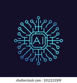 Artificial Intelligence, AI Vector Icon