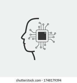 artificial intelligence AI vector icon technology
