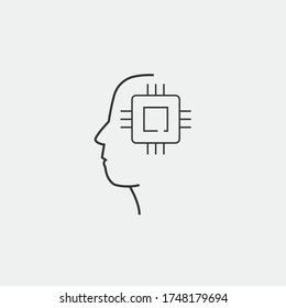 artificial intelligence AI vector icon technology