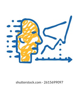 artificial intelligence analytics doodle icon sketch vector. artificial intelligence analytics sign. isolated symbol illustration