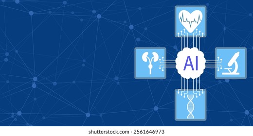 Artificial intelligence analyzes medical data, Use of artificial intelligence in medicine for early diagnosis of diseases, Background about artificial intelligence with space for text