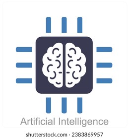 Artificial Intelligence and artifical icon concept