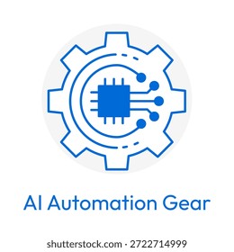 Engranaje de automatización de inteligencia artificial con microchip integrado