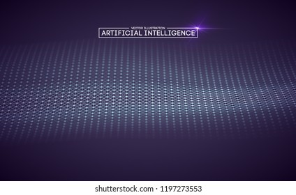 Artificial intelligence automation technology background. Augmented reality vector design. Vector Eps 10