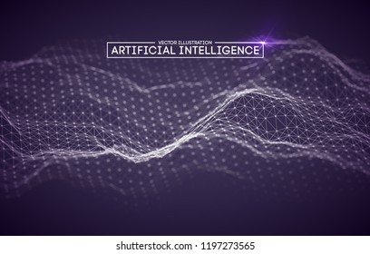 Artificial intelligence automation technology background. Augmented reality vector design. Vector Eps 10