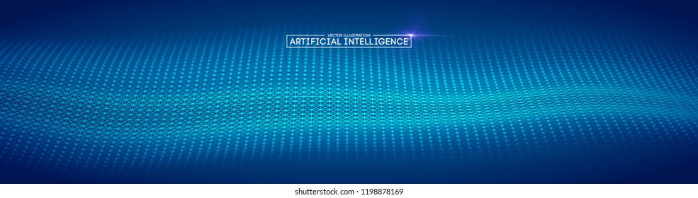 Artificial intelligence automation technology background. Augmented reality vector design. Vector Eps 10