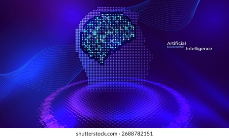 Artificial Intelligence Background – Abstract Neural Network Flow with Glowing Data Lines and Particles. Futuristic Machine Learning, Deep Neural System, and Digital Technology Concept Vector
