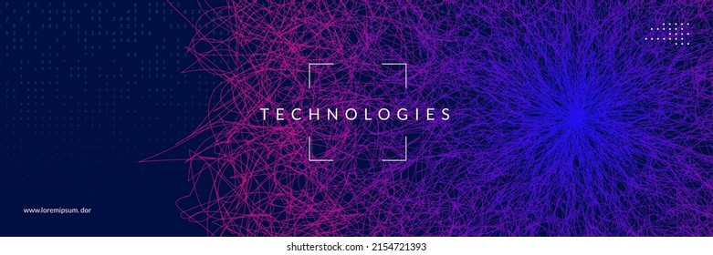 Artificial intelligence background. Digital technology, deep learning and big data concept. Abstract tech visual for wireless template. Modern artificial intelligence background.