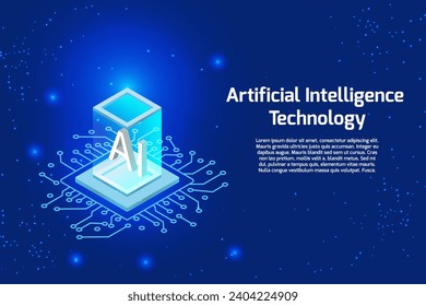 Artificial intelligence background. Neural networks, high technologies.