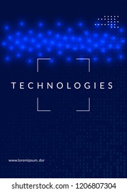 Artificial intelligence background. Technology for big data, visualization, deep learning and quantum computing. Design template for information concept. Cyber artificial intelligence backdrop.