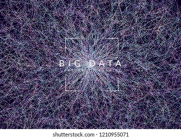 Artificial intelligence background. Technology for big data, visualization, deep learning and quantum computing. Design template for software concept. Colorful artificial intelligence backdrop.
