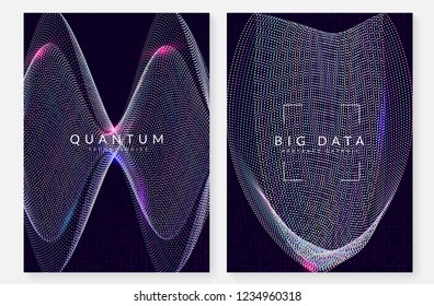 Artificial intelligence background. Technology for big data, visualization, deep learning and quantum computing. Design template for information concept. Colorful artificial intelligence backdrop.