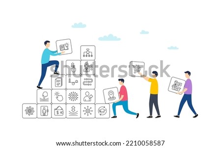 Artificial intelligence, Balance, Refer friend line icons. People team work concept. Continuing education, Methodology and Exhibitors icons. Swipe up, Elastic, Click here, Refer. Vector