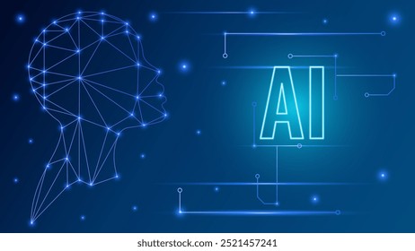 Artificial intelligence banner. AI background vector illustration.