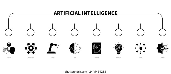 Artificial intelligence banner web icon vector illustration concept