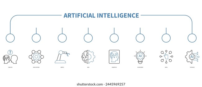 Artificial intelligence banner web icon vector illustration concept