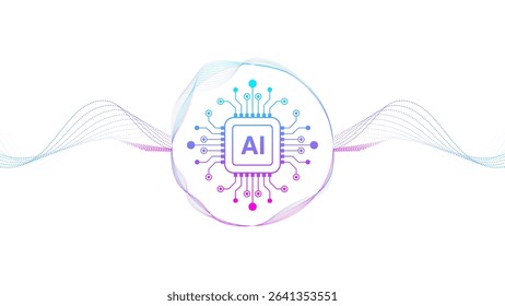 Artificial intelligence and big data abstract light lines wavy flowing dynamic on transparent background. Data vortex stream technology
