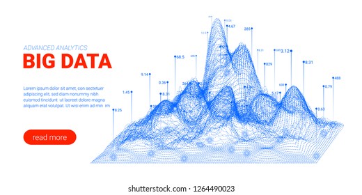 Artificial Intelligence, Big Data Analysis Visualization. Landing Page Template with Quantum Cryptography Concept. Business Presentation of Artificial Intelligence. Blockchain Virtual Visualization.