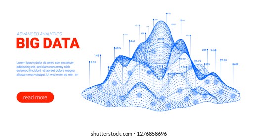Artificial Intelligence, Big Data Analysis Visualization. Landing Page Template with Quantum Cryptography Concept. Business Presentation of Artificial Intelligence. Blockchain Virtual Visualization.