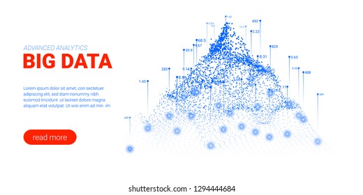 Artificial Intelligence, Big Data Analysis Visualization. Landing Page Template with Quantum Cryptography Concept. Business Presentation of Artificial Intelligence. Blockchain Virtual Visualization.