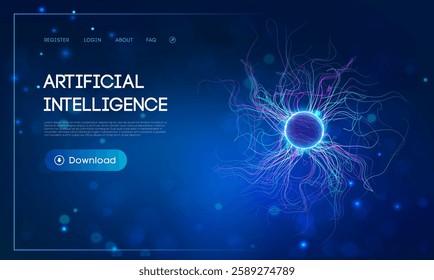 Artificial Intelligence and Big Data technology background. Cloud technology artificial intelligence abstract background.